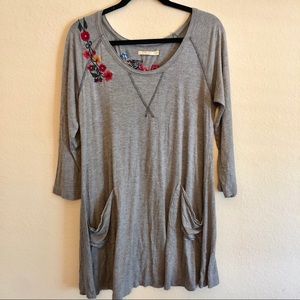 Anthropology Caite Asymmetrical Embroidered Large